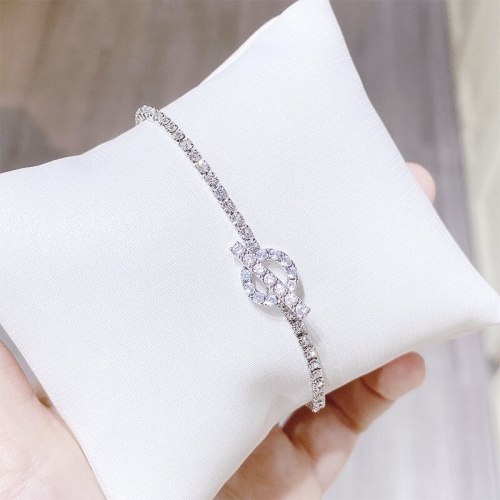 Korean Style Simple Personalized Bracelet Fashion Zircon Crystal Bracelet Female Temperament Student All-Match Mori Hand Jewelry