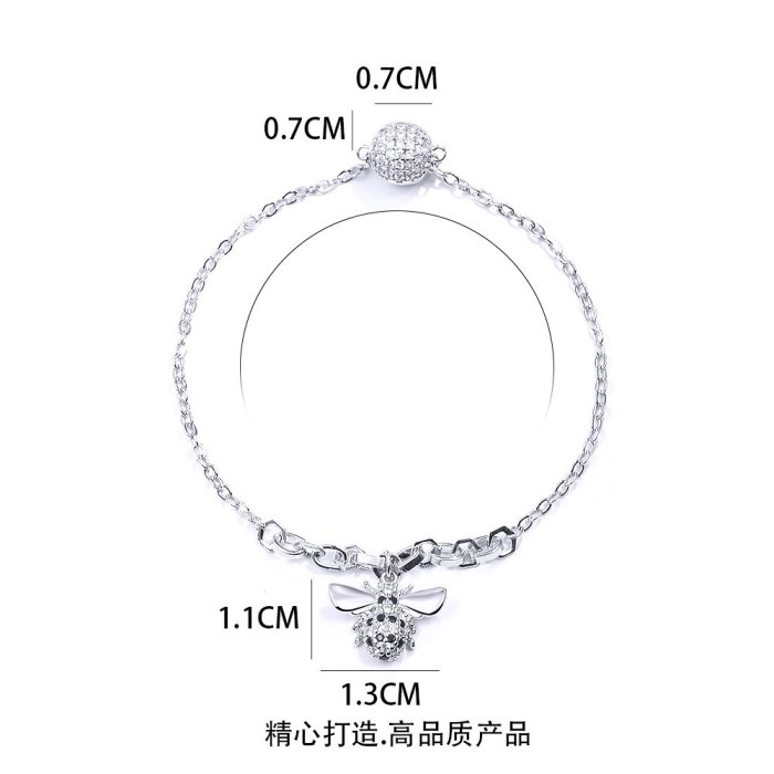 Little Bee Invisible Magnetic Snap Bracelet Jewelry Japanese and Korean New All-Match Micro Diamond Girl Bracelet Wholesale