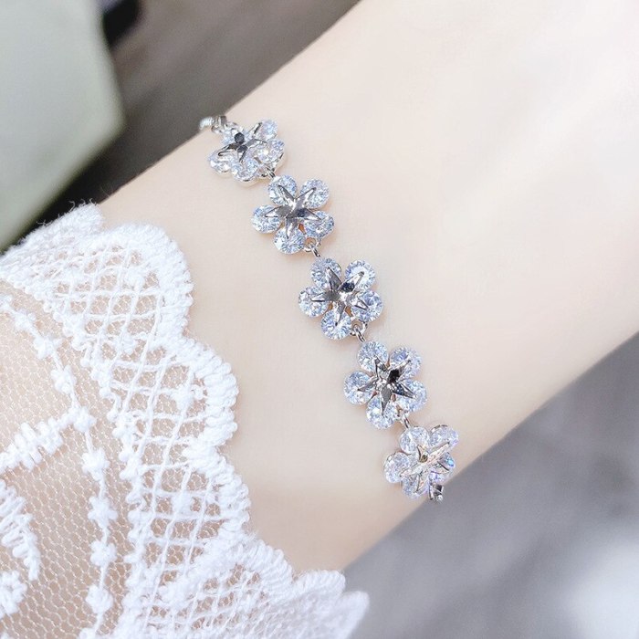 Zircon Inlaid Adjustable Bracelet Jewelry Female Bracelet Korean Bracelet Wholesale