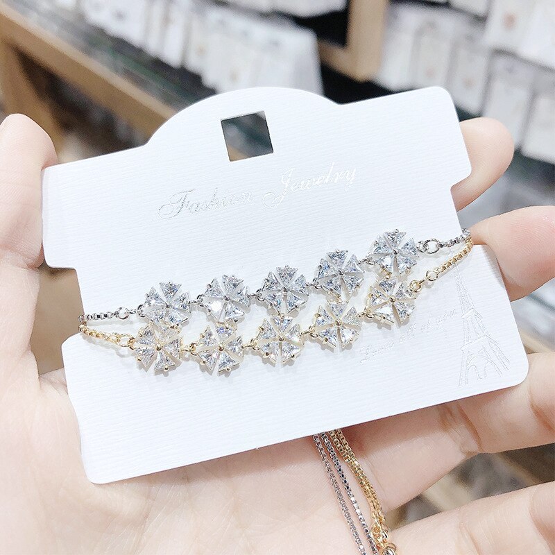 Korean Fashion 3A Zircon Bracelet Inlaid Pull Adjustable Size Female Bracelet Wholesale Bracelet Jewelry