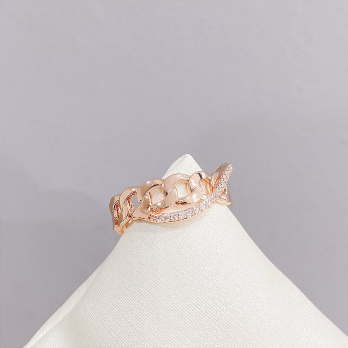 Korean Style Fashion Double-Layer Twist Shape Ring Personalized Open Middle Finger Ring Korean Style Street Cool Ring