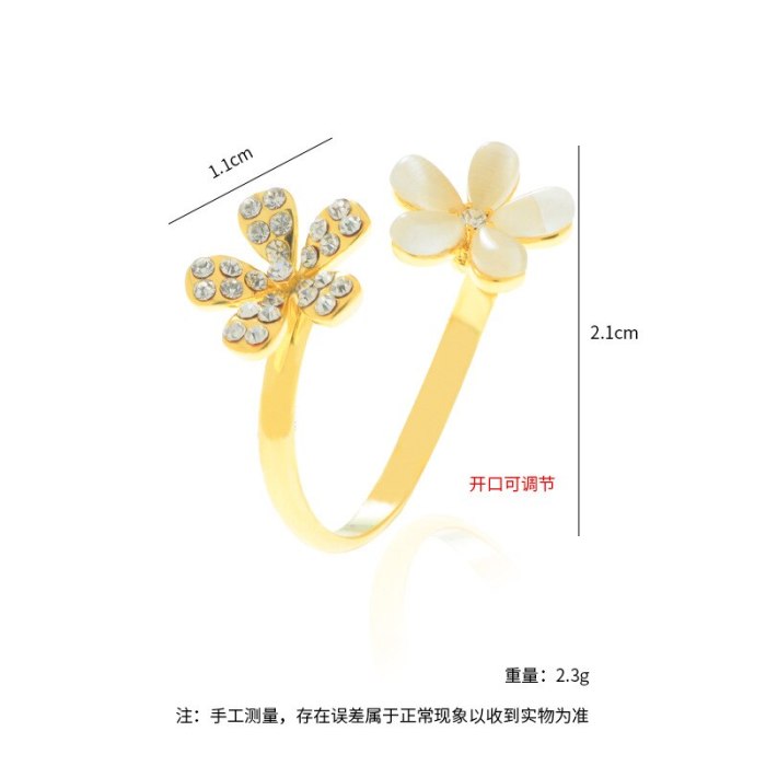 Daisy Petal Women's Open Ring Women's Fashion Personality Ins Trendy Index Finger Ring Japanese Style Light Luxury