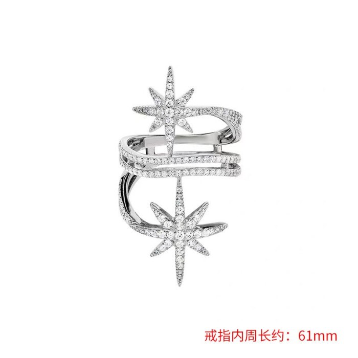 New European and American Ins Fashion Jewelry Fashion Mi XINGX Ring Female Multi-Layer Surrounding Open Meteor Ring Female