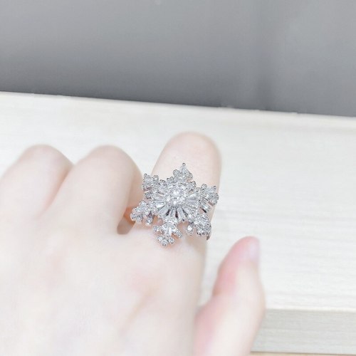 INS Korean Style Rotating Snowflake Ring Female Fashion Personality Adjustable Index Finger Ring