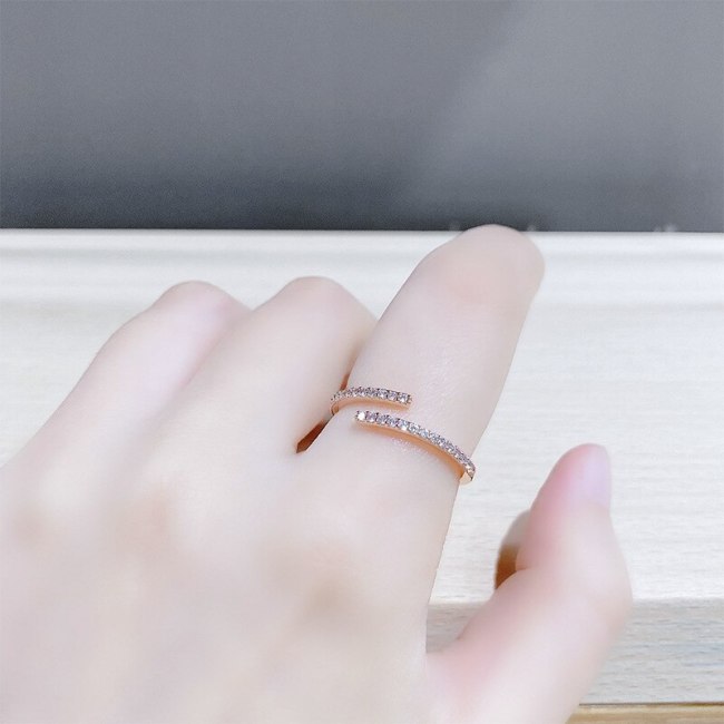 INS Fashion Ring Female Fashion Personality Rose Gold Index Finger Ring Open Bracelet Jewelry Wholesale
