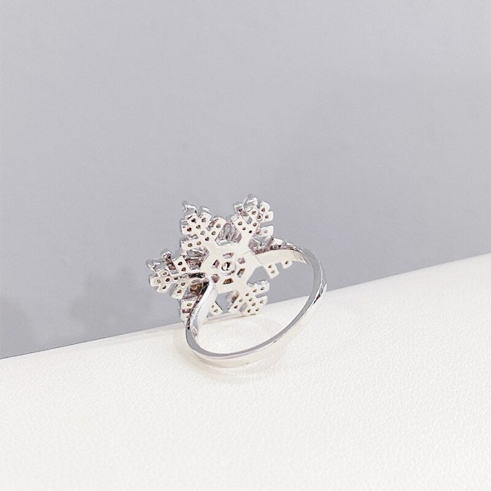 INS Korean Style Rotating Snowflake Ring Female Fashion Personality Adjustable Index Finger Ring