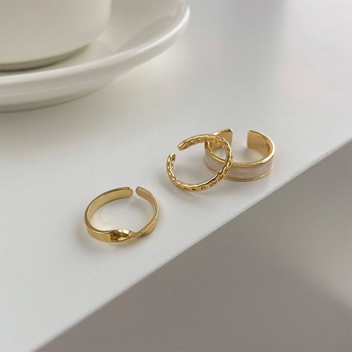 3pcs/Set Ring Female Fashion Personality Japanese Square Index Finger Ring Open Finger Ring Jewelry