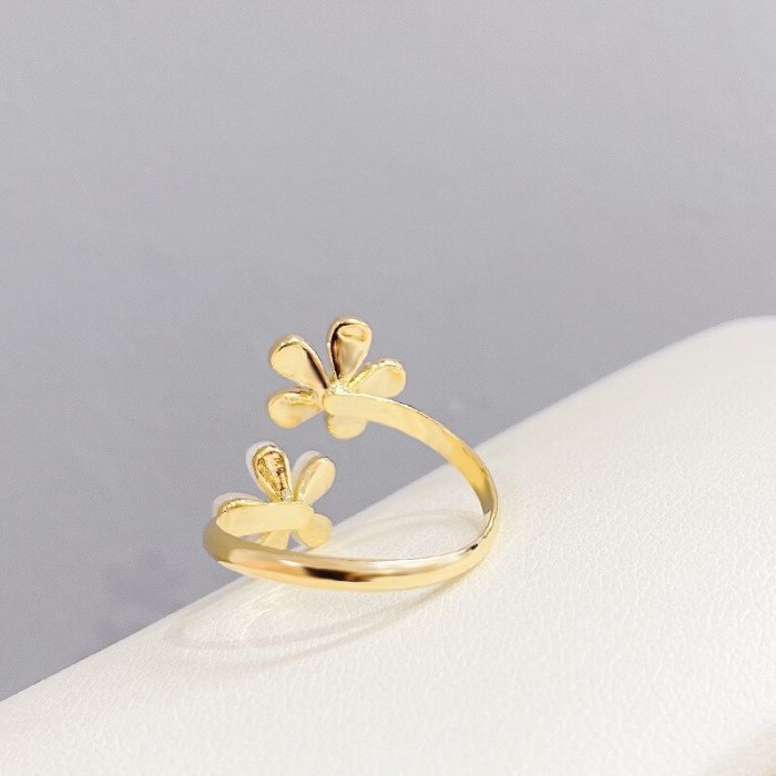 Daisy Petal Women's Open Ring Women's Fashion Personality Ins Trendy Index Finger Ring Japanese Style Light Luxury