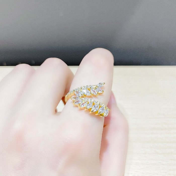 Wheat Open Ring Fashion Simple Index Finger Ring Niche Personality Knuckle Ring Tail Ring Jewelry