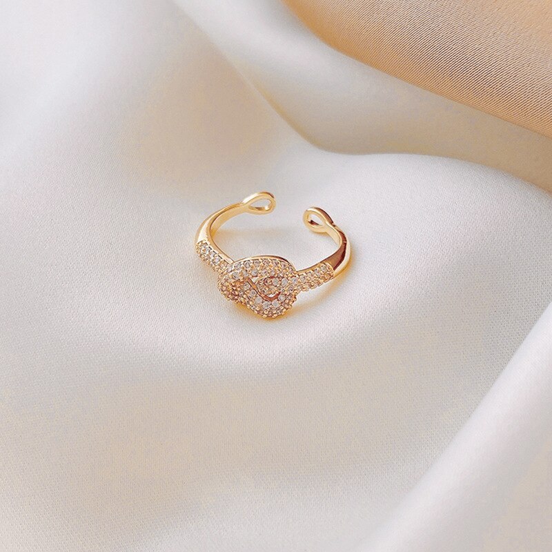 Light Luxury Ring Cold Wind Special-Interest Design Simple and Stylish Personality Zircon Open Ring