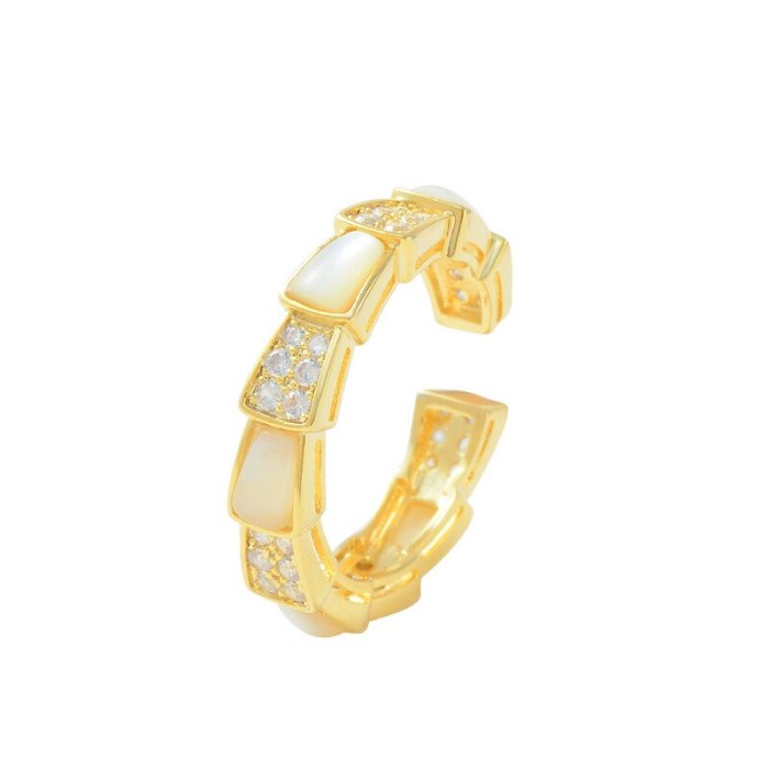 Shell Ring Personality Snake Bone Open Ring Special-Interest Design Index Finger Ring Fashion Ring