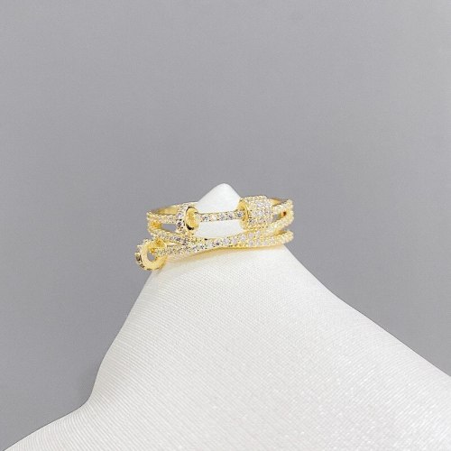Micro-Inlaid Zircon Ring 2021 New Index Finger Ring Simple Fashion Personality Temperament Open Ring