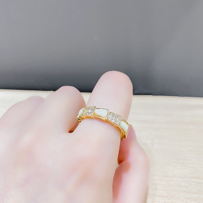 Shell Ring Personality Snake Bone Open Ring Special-Interest Design Index Finger Ring Fashion Ring