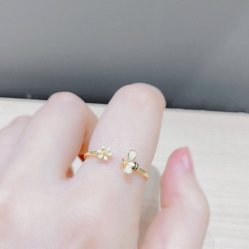 Cross-Border European and American Daisy Bee Open Ring Fashion Ring Index Finger Ring Ornament Wholesale