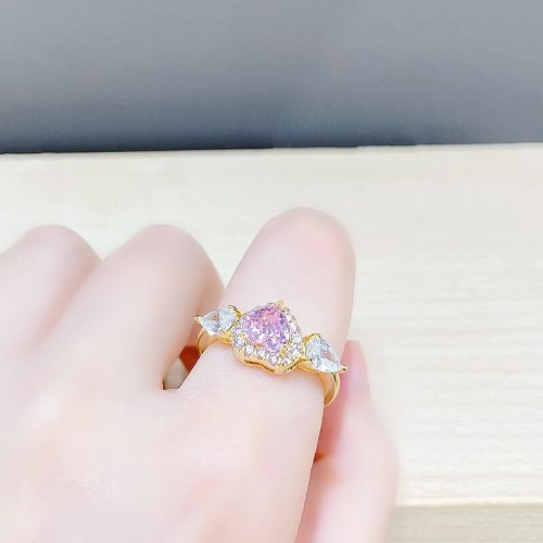 Peach Heart Affordable Luxury Fashion Ring Personalized Niche Design Open Index Finger Ring