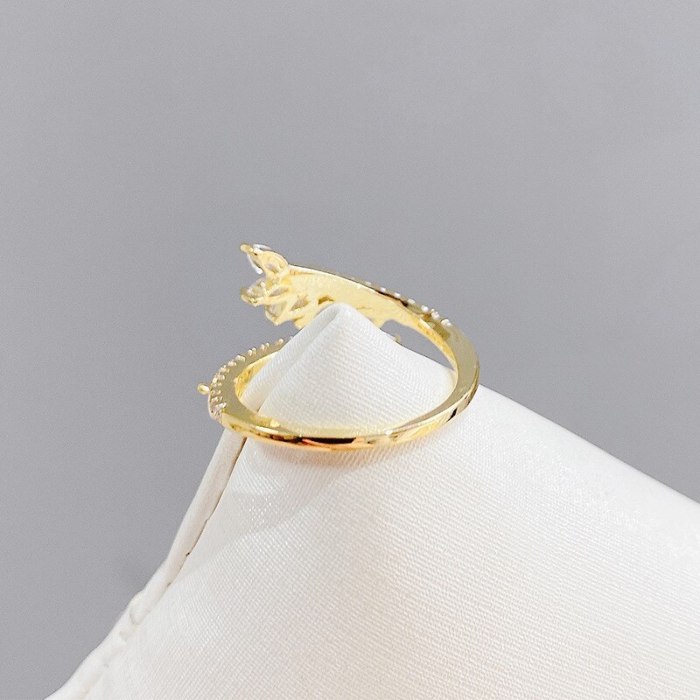 Wheat Open Ring Fashion Simple Index Finger Ring Niche Personality Knuckle Ring Tail Ring Jewelry