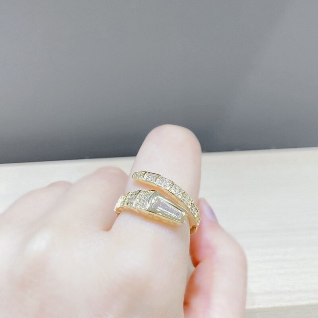 Fashion Snake Bone Ring Index Finger Elastic Opening Full Diamond Snake Ring Couple Rings Men and Women Jewelry