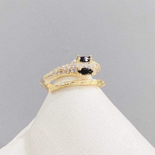 European and American Personality Affordable Luxury Snake-Shaped Diamond Ring Niche Design Open Index Finger Ring