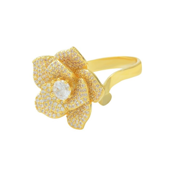 Fashion Micro Inlay Full Diamond Ring Female Special-Interest Design Index Finger Ring Adjustable Ornament