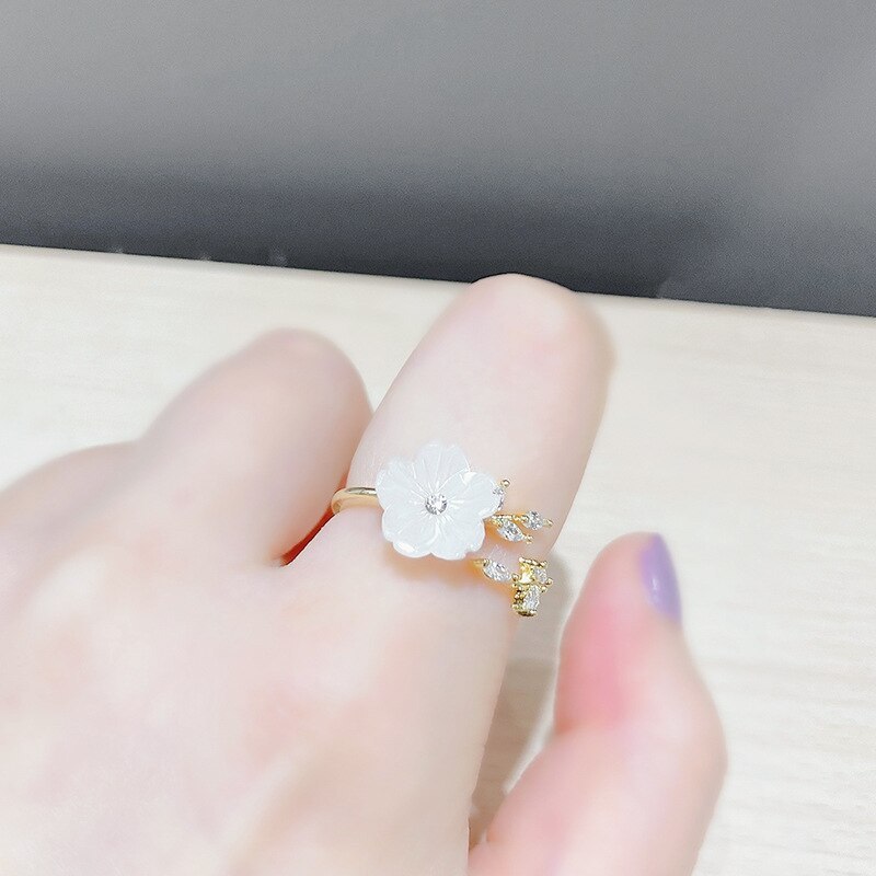 Fashion Small Fresh Flowers Daisies Open Ring Personality Creative SUNFLOWER Index Finger Ring Little Finger Ring