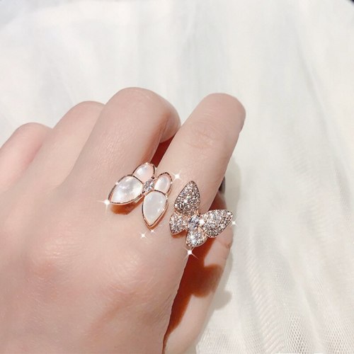 Graceful Personality New Trendy Three-Dimensional Butterfly Ring Light Luxury Fritillary Open Ring Female Accessories