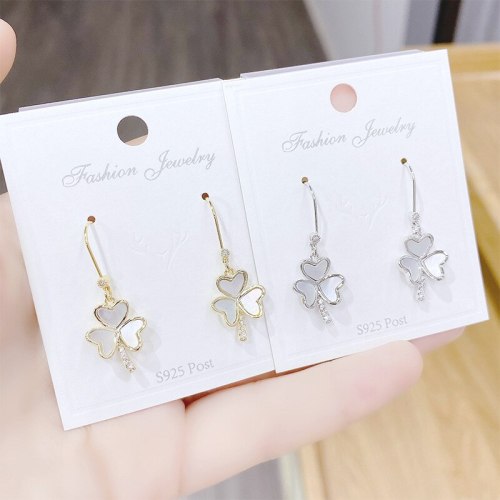 Sterling Silver Needle Heart Love Heart New Internet Celebrity Micro-Inlaid Full Diamond Elegant Stud Earrings for Women