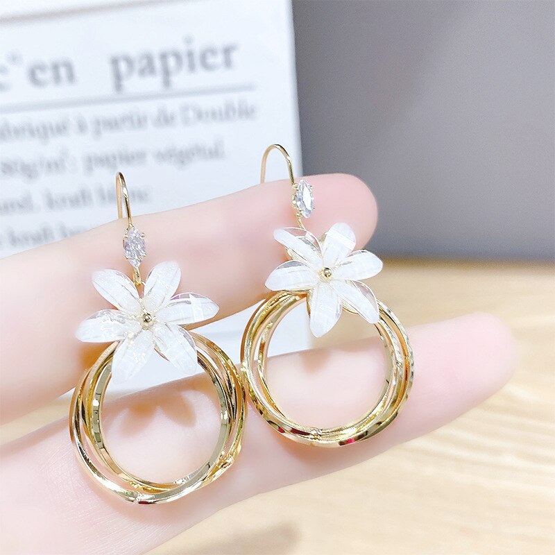 S925 Silver Stud Earrings European and American All-Matching Geometric Earrings Irregular with Personality Circle Earrings