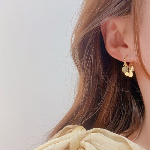 Korean Style Round Ear Clip Stud Earrings Women's New Fashionable Elegant Summer Earrings Jewelry