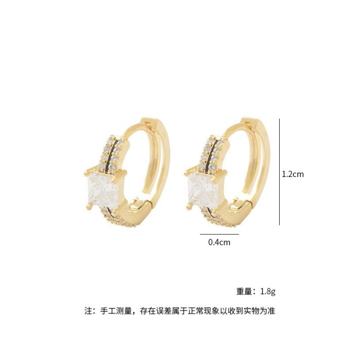Micro-Inlaid Full Diamond Ear Clip Korean Elegant High-End Exquisite Earrings Women's New Fashion Earrings Jewelry