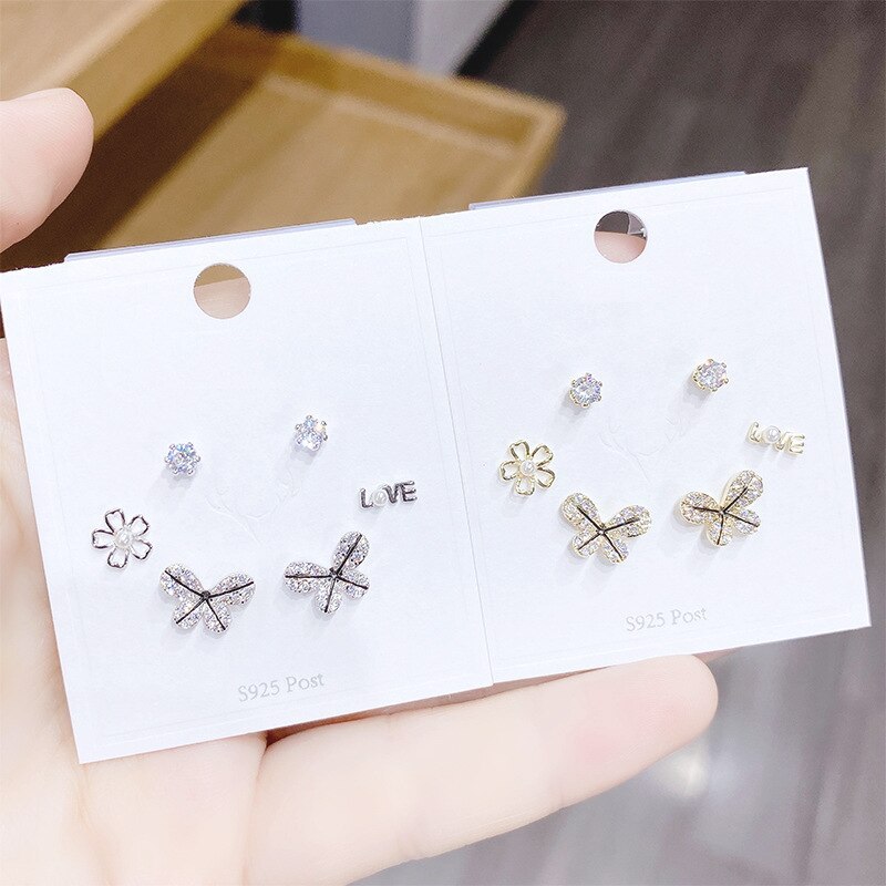 One Card Multi-Pair Fashion New Earrings Earring Set Nail European and American Earrings Female