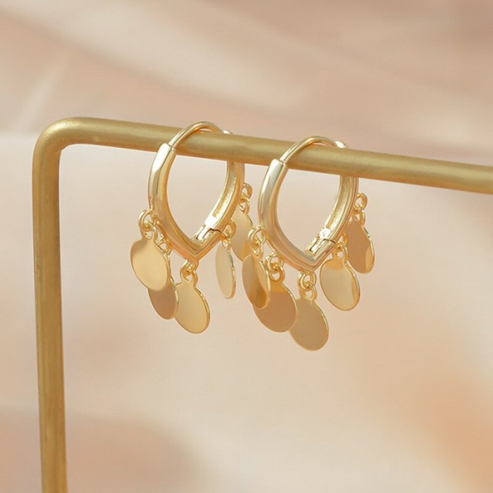 Korean Style Round Ear Clip Stud Earrings Women's New Fashionable Elegant Summer Earrings Jewelry