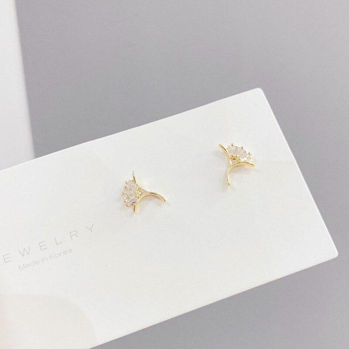 Sterling Silver Needle Micro Inlaid Zircon Pearl Three-Piece Earrings Personality One Card Three Pairs Combination Earrings