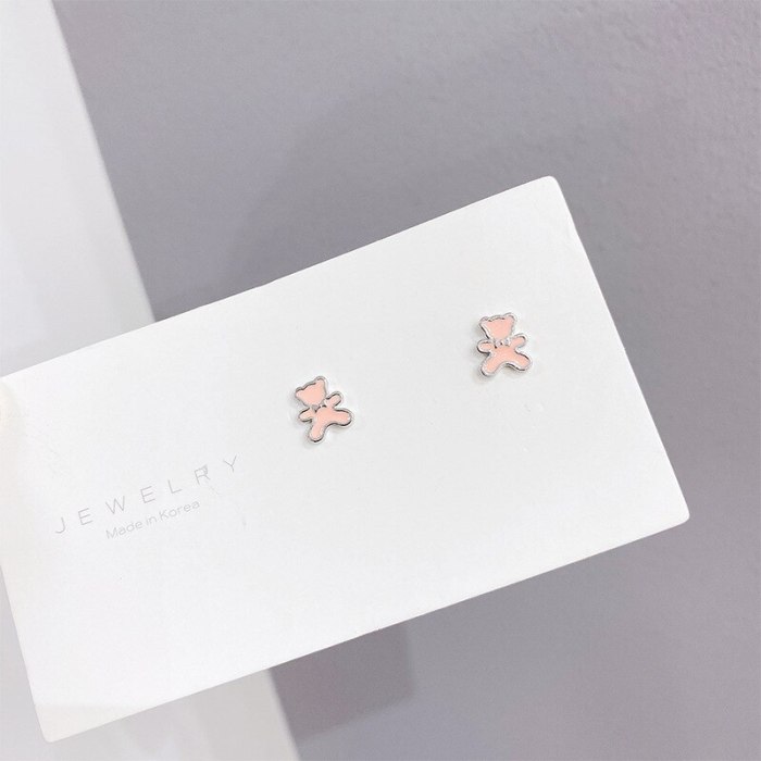 Sterling Silver Needle Stud Earrings Female Three Pairs of Earrings Temperament Four Leaf Earrings Female Earrings Set