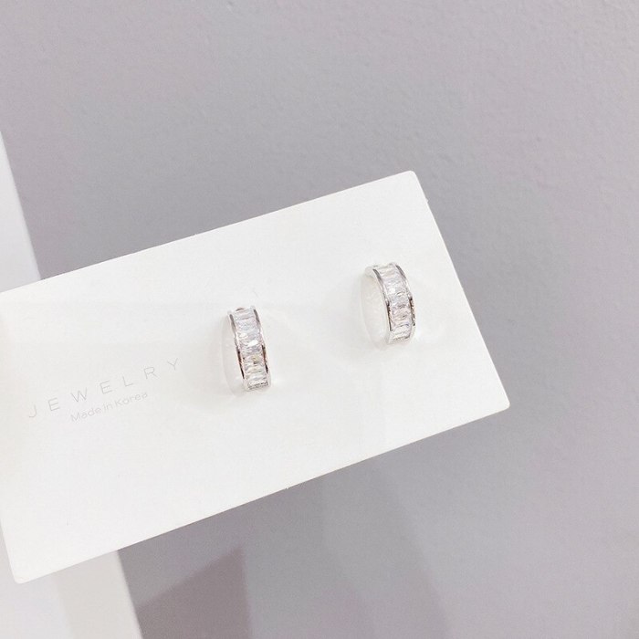 Exquisite Micro Zircon-Encrusted Stud Earrings Petite Earrings Female Earrings Sterling Silver Needle