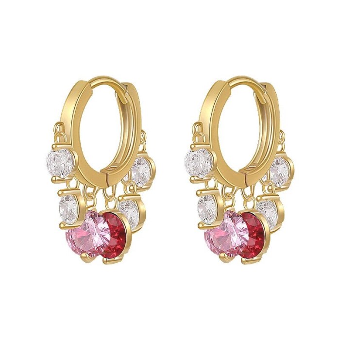 Korean Style Light Luxury Colorful Stud Earrings 2021 New Fashion Earrings Female Temperament Ear Buckle