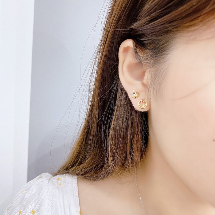 Sterling Silver Needle Super Fairy Diamond Light Luxury Cute Earrings Set Korean Small Ear Bone Stud Earrings