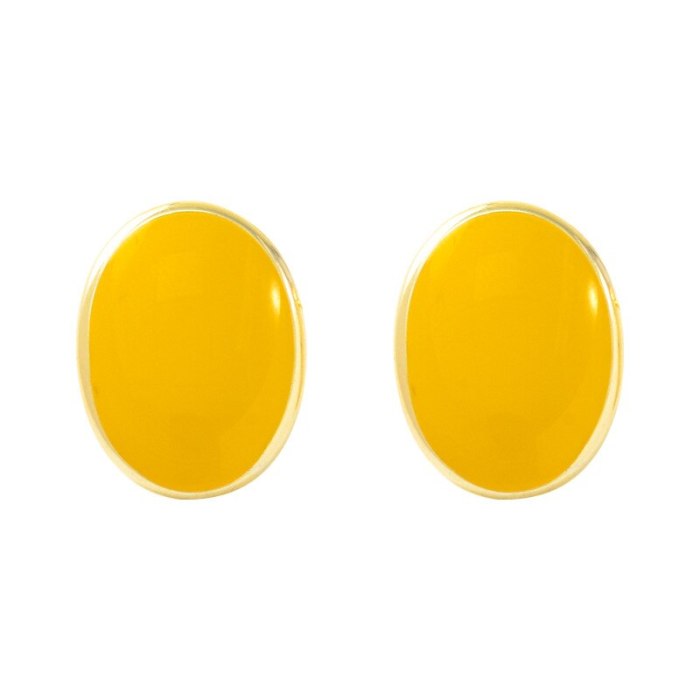 French Retro Court Style Earrings Female S925 Silver Needle Korean Oval Earrings Personality Temperament Girlfriends Earrings