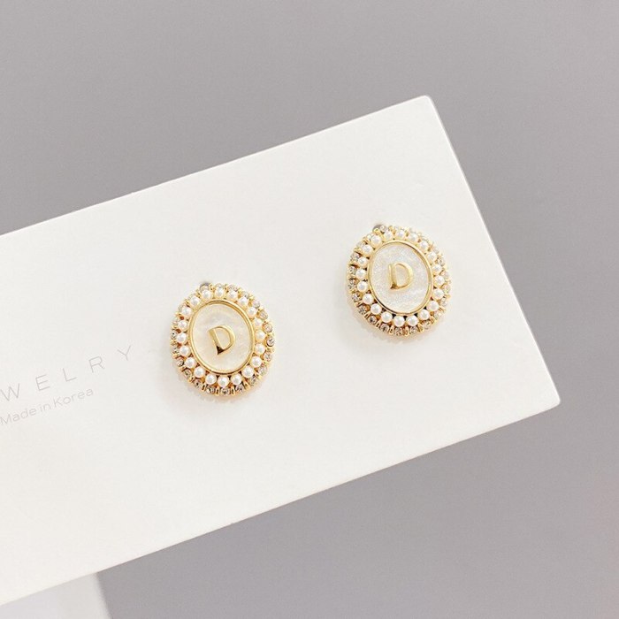 Pearl S925 Silver Pin Stud Earrings Korean Temperament Earrings Women Simple Small Ear Jewelry