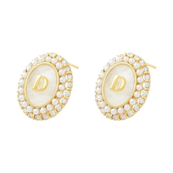 Pearl S925 Silver Pin Stud Earrings Korean Temperament Earrings Women Simple Small Ear Jewelry