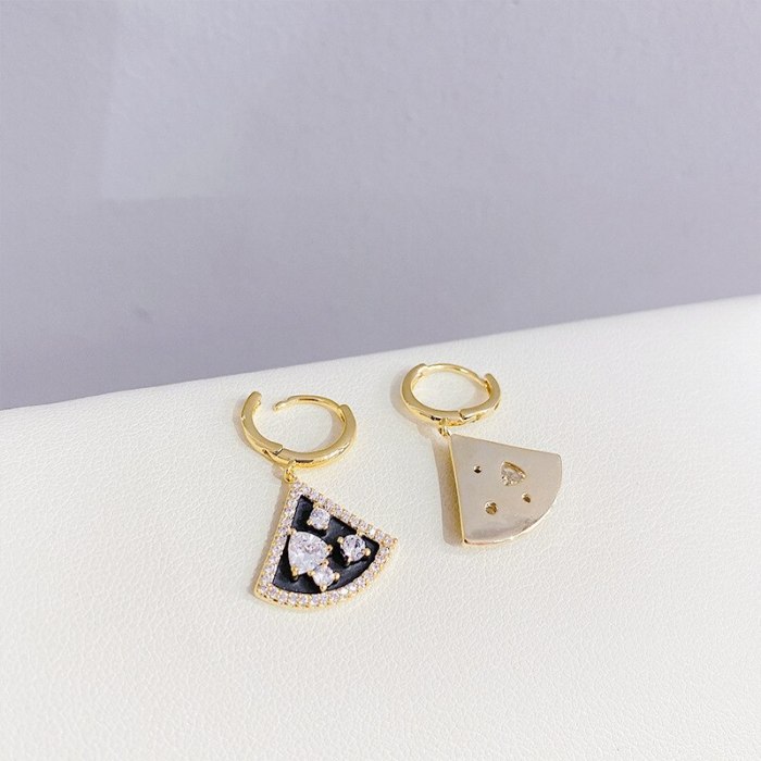 Ear Clip Micro-Inlaid 3A Zircon Ear Studs Korean Style Trendy Earrings Environmentally Friendly Electroplated Real Gold Earrings