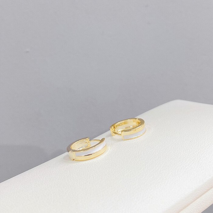 Electroplated Gold Earrings Simple Korean Style Stylish round Ear Clip Earrings Female Earrings