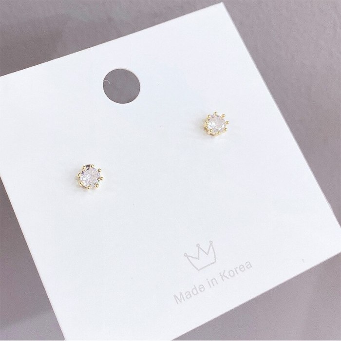 Sterling Silver Needle Super Fairy Diamond Light Luxury Flower Earings Set Small Ear Bone Stud Earrings