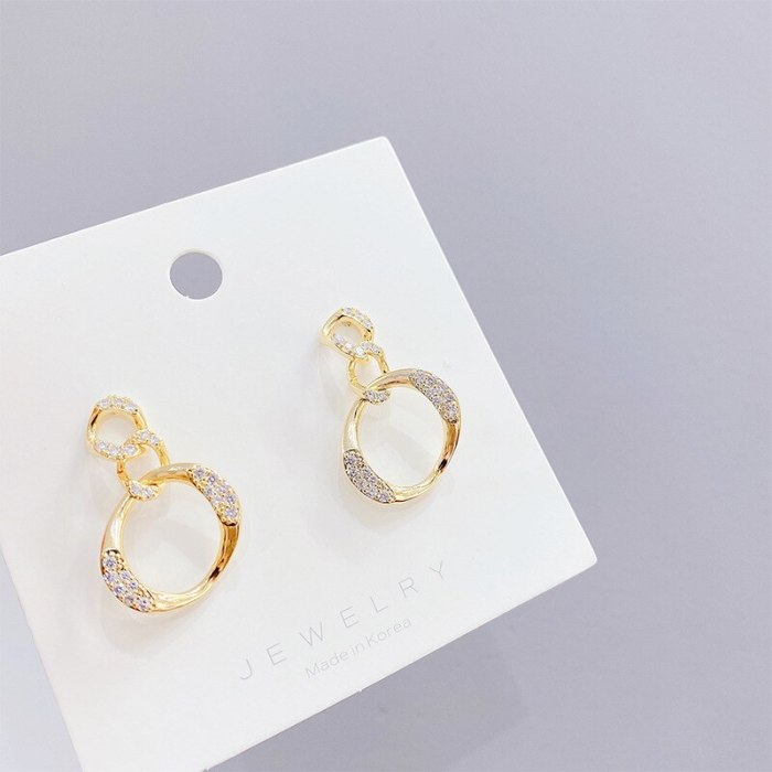 Micro-Inlaid Full-Jeweled Stud Earrings Female Fabulous Personality Earrings Online Influencer Pop Ear Rings