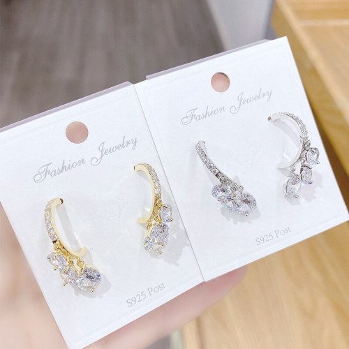 Online Influencer Refined Beautiful Earrings Geometric 3A Zircon Ornament for Women
