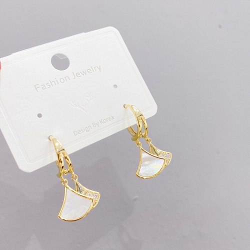 Sterling Silver Needle Shell Fan-Shaped Women's New Korean Earrings Internet Influencer Temperamental Earrings Popular Ornament