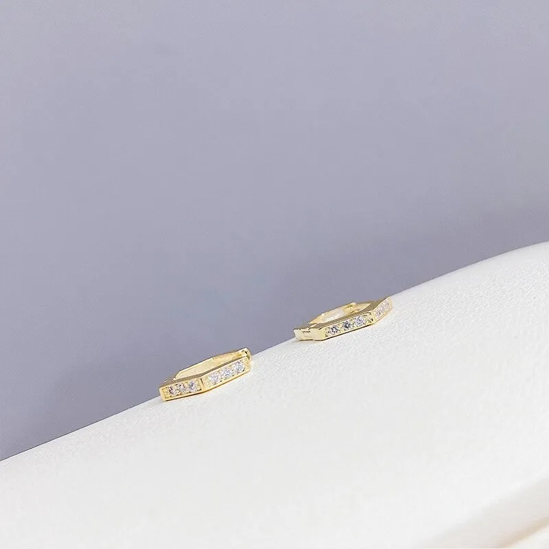 Women's Korean-Style Fashion Trending Earrings Trendy Earrings Micro Inlaid Zircon round Studs Three-Pair Set