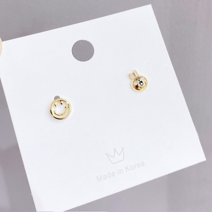 Sterling Silver Needle Super Fairy Diamond Light Luxury Cute Earrings Set Korean Small Ear Bone Stud Earrings