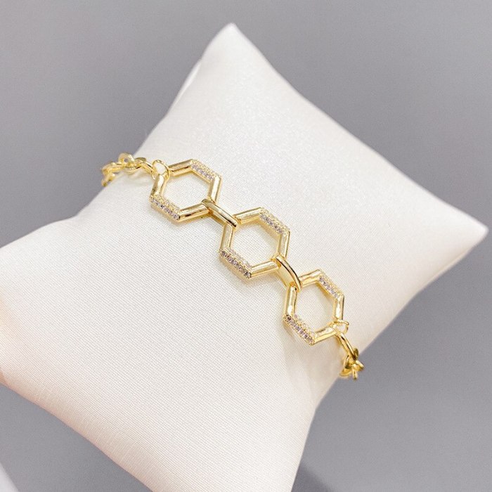 European and American Personalized Exaggerated Chain Rhombus Bracelet Female Hot Sale Bracelet Simple All-Match Bracelet