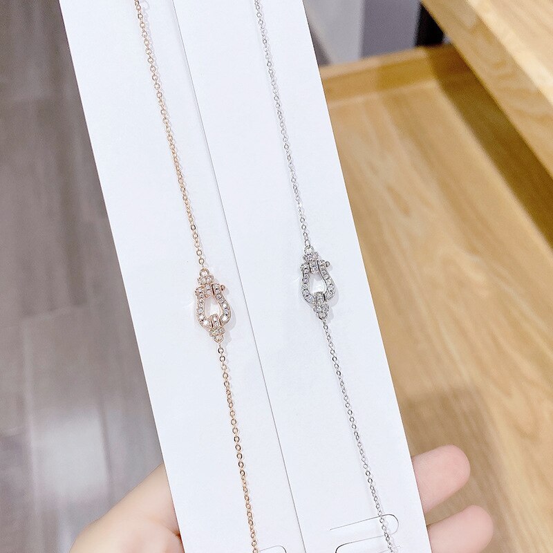 Internet Celebrity Horseshoe Bracelet Women's Micro-Inlaid Diamond Simple All-Match Hand Jewelry Wholesale