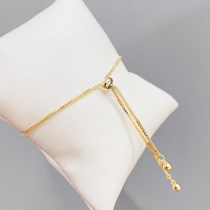 New Roman Digital Pull Bracelet Female Copper Plating Real Gold Bracelet Adjustable Hand Jewelry